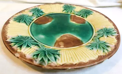 RARE ANTIQUE ETRUSCAN MAJOLICA  Bamboo  PLATE~8 ~ • $69