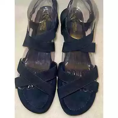 Womens Mootsies Tootsies Moidare Stretchy Sandals Vintage Navy Blue Fabric. 10  • $25