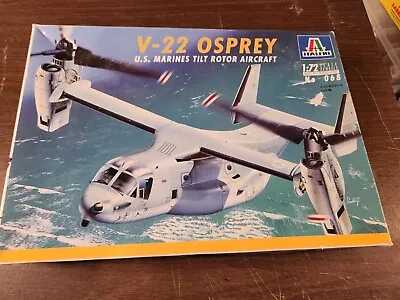 $20 • Buy Italeri V-22 Osprey Us Marines Tilt Rotor Aircraft 1:72 Scale Model Kit 068