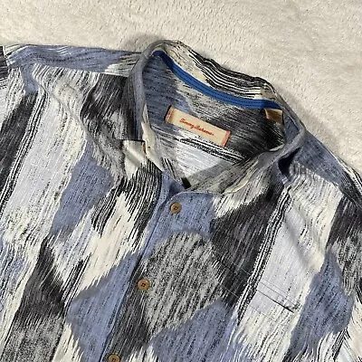 Tommy Bahama Silk Shirt Mens XL Geometric Brush Strokes Button Up Short Sleeve • $22.55