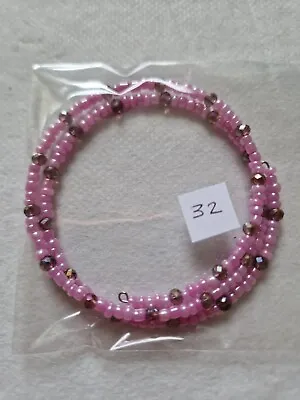 Memory Wire Bracelet Pink Purple Crystal 32 • £3