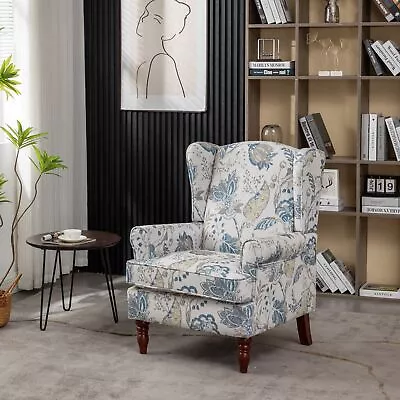 High Wing Back Armchair Fabric Chair Fireside Seat Living Room Lounge UK • £199.99