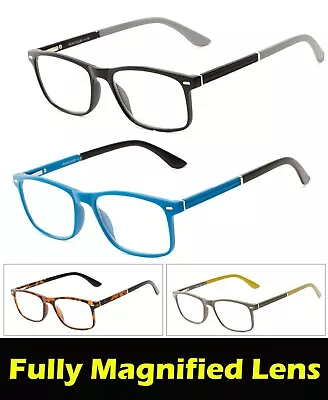Men Women Retro Square Frame Full Magnified Lens Reading Glasses • $10.99