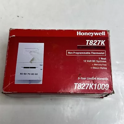 Honeywell T827K Mercury Free Heat Only Thermostat Single Stage T827K1009 • $29.99