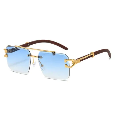 Fashion Square Pilot Sunglasses Mens Women Luxury Rimless Hip Hop Shades Glasses • $8.69