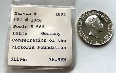 Germany Wilhelm II Consecration Of Victoria Foundation Silver Medal • $205.15