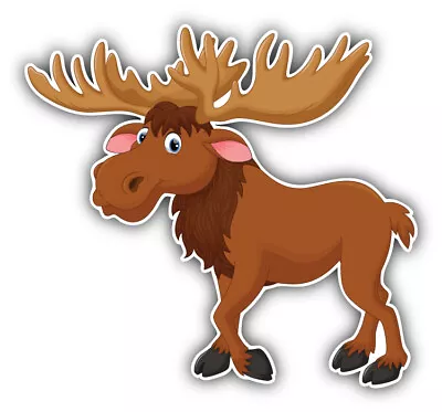 Funny Moose Cartoon Car Bumper Sticker Decal • $2.75