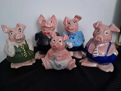 5x Wade NatWest Pigs Family  Original Stoppers 1980s  • £59.95
