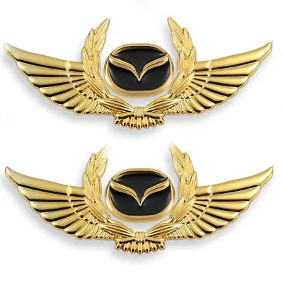 2PCS Gold Black Wing Logo Emblem For Mazda 3 6 9 CX-5 MX-5 CX-7 RX-7 RX-8 Miata • $15.99