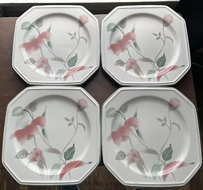 Mikasa Continental Silk Flowers Salad/Dessert Plates-F3003-Japan 8-1/2 -Set Of 4 • $14