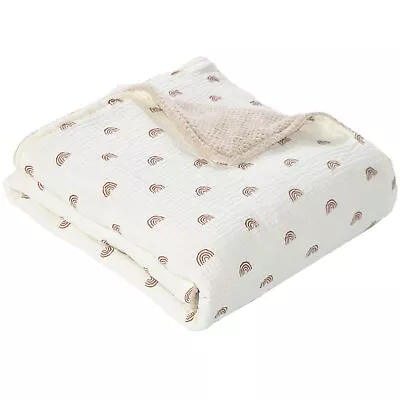 Soft & Breathable Baby Organic Cotton Muslin Blanket With Warm Flannel Lining... • $38.05