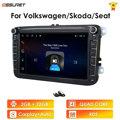 $179.60 • Buy 8  Android 10 GPS 2DIN CarPlay Stereo Radio Player For VW Golf MK5 Passat 2+32GB