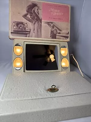 Vintage Light Up Makeup  Mirror Go Lightly  Two-Sided With Case WORKING • $24.99