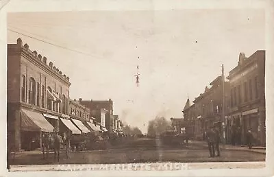 CEN Marlette MI RPPC Sanilac Downtown View Wagons Buggys NOT A CAR IN SIGHT!!! • $44.99