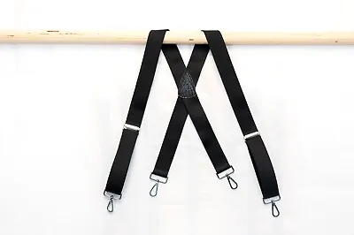 Men's Suspenders - Belt Loop Various Colors X Style Chromed Snaps USA Made • $19.63