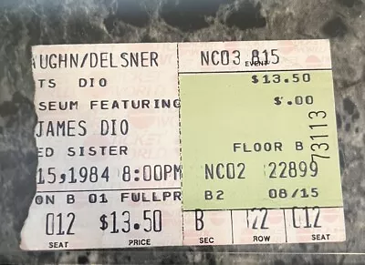 Vintage Concert Show Ticket Stubs JAMES DIO 1984 • $9.99