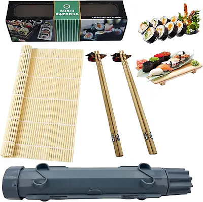 Sushi Making Kit - Sushi Bazooka Maker Kit With Bamboo Sushi Rolling Mat Chopst • $16.95