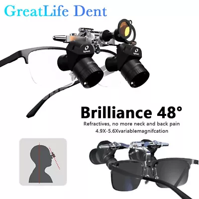 Eighteeth Brilliance48 Dental Binocular Magnifier Loupe 4.9-5.6X 500mm GreatLife • £1029.99