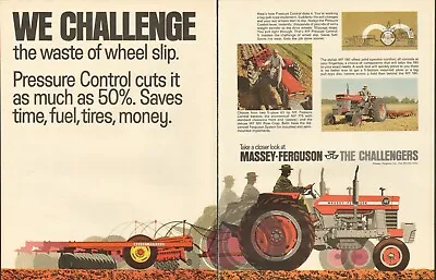 1968 LARGE 2pg Print Ad Of Massey Ferguson MF 175 & 180 Farm Tractor • $9.99