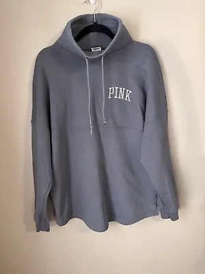 Pink Victoria Secret Gray Cheetah Fleece Oversized Pullover Sweatshirt Medium • $18