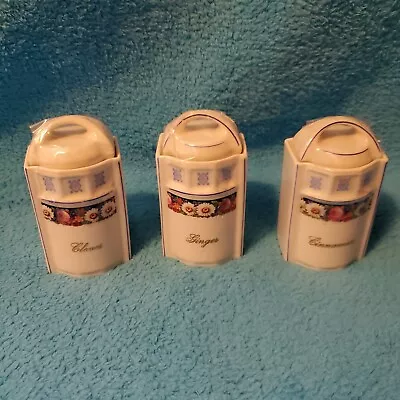 Vintage Mepoco Beautiful Floral Porcelain Canisters Set Of 3 Made In Germany • $124.99