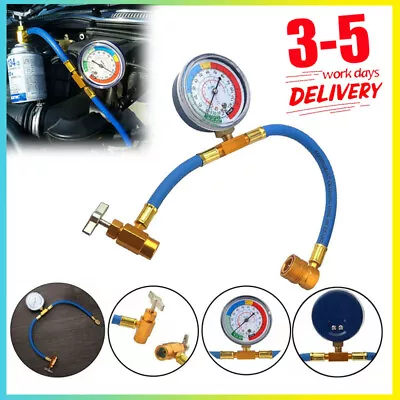 Car Air Conditioning R134A Refrigerant Recharge Measuring Kit Hose Gas Gauge AU • $12.89