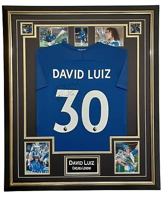 David Luiz Signed Shirt Autographed Jersey Framed Display • £395
