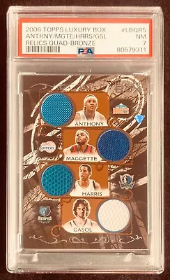 2006 Topps Carmelo Anthony Pau Gasol Game Worn Jersey Patch PSA Basketball Card • $128.99