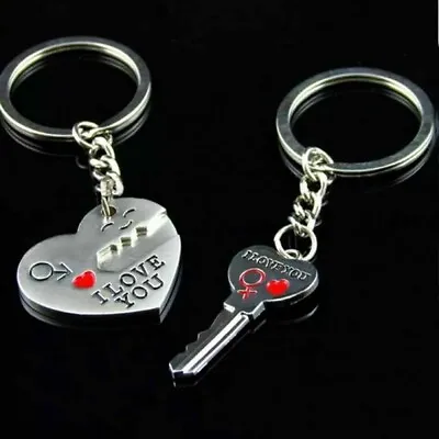 I Love You Romantic Valentines Day Silver Keyring Keychain - 2 Pieces To Share • £3.49