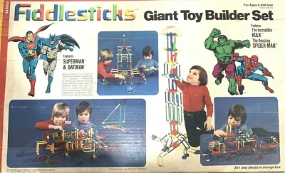 Vintage 1979 KNICKERBOCKER Fiddlesticks Giant Toy Builder Set Super Heroes • $89.97