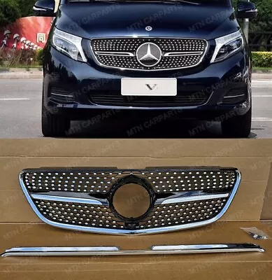 NEW Front Diamond Black Chrome Grille Grill For Mercedes Vito W447 2014 - 2020 • £139.99