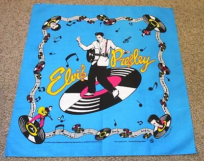 Vintage Elvis Presley Bandana Scarf 1998 EPE Inc NEW Bright Blue Free Shipping • $19.99