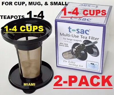 2-pack     T-sac Multi-use Tea Filters For Cup Mug & Small Teapots 1-4 Cup[s (2) • $14.99