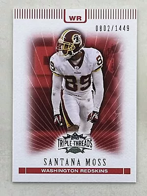 Santana Moss 2007 Topps Triple Threads /1449 #71 NFL Washington Redskins Card • $2