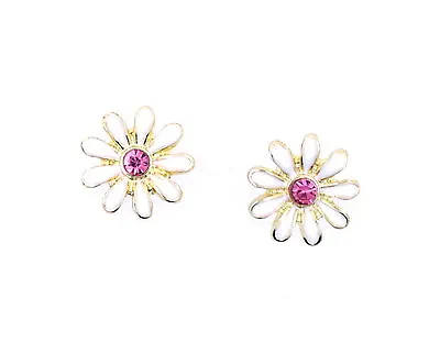 Very Pretty Enamel Stud Daisy Earrings 50s 60s Retro Multiple Colours • £4.59