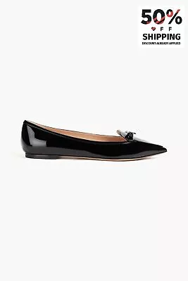 RRP€808 VALENTINO GARAVANI Leather Ballerina Shoes US8 UK5 EU38 Pointed Toe • £229.99