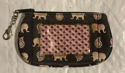 VERA BRADLEY ID Zipper Coin Purse  Wallet  Pink Elephant Paisley • $5.99