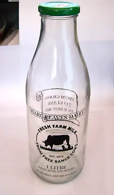 A Hargreaves Dairy - 1 Litre Fresh Farm Milk - Glass Milk Bottle • £2.99