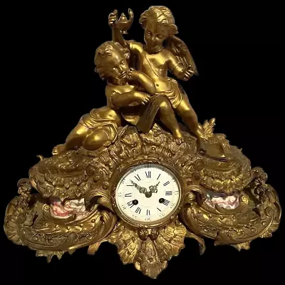 Louis XVI Bronze Mantel Clock With Sevres Plaques - 19th Century French Elegance • $2700
