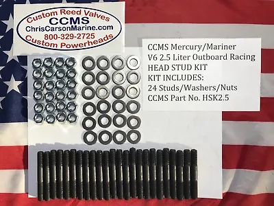 CCMS Mercury/Mariner O Ring Racing Outboard V6 2.5 Liter Head Stud Kit PN HSK2.5 • $125