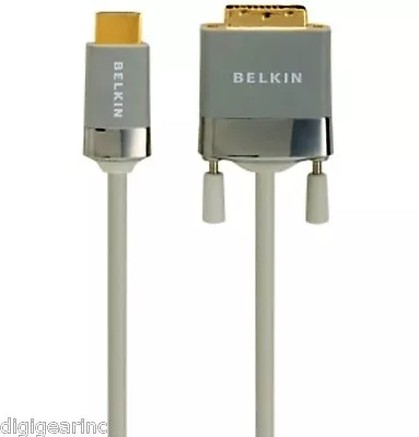 BELKIN HDMI-DVI Video Cable 12ft. 24K Gold Connector For Apple MacBook Pro 2008 • $19.98