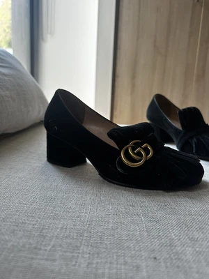 $300 • Buy Gucci Marmont Mid-heel Loafers In Suede