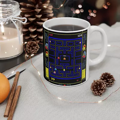 80s Pac-Man Coffee Cup Tea Mug Glass Taza Christmas Gift Idea Santa Video Game • $16.21