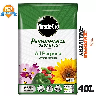 Miracle-Gro All Purpose Organic Compost Growing Soil Garden Plant Flower 40L • £16.97