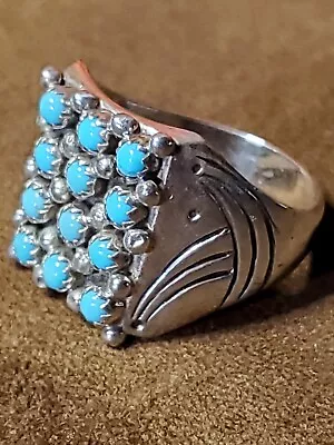 Navajo Vintage Size 13 Turquoise Ring CECIL HENRY  14g • $155