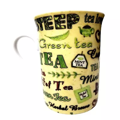 Debbie Mumm TEA Tea-Themed Coffee Tea Mug Cup 10 Oz Pale Yellow & Green 4  • $7.99