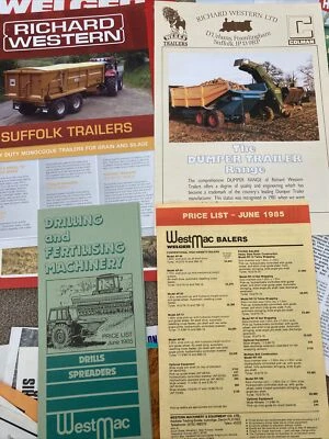 £8.75 • Buy Richard Western Grain Silage Dumper Trailers & Westmac Prices Sales Brochures X4
