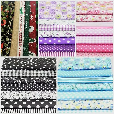 7 Mixed Cotton Fabric Material Sewing Bundle Scraps Offcuts Quilting Mask Making • £3.99