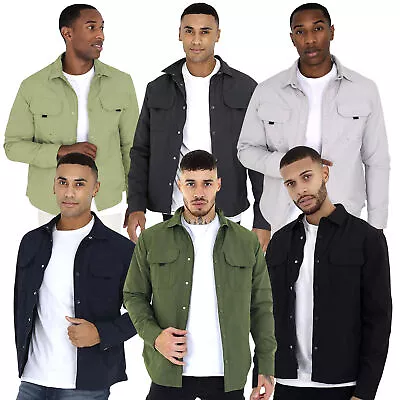 Brave Soul Men's Lightweight Utility Plain Shacket Casual Pockets Collar Jacket • £24.99