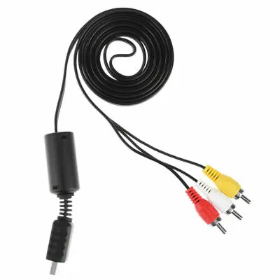 Audio Video AV Cable Replacement For Sony PS2 PS3 Console Lead Wire Black 2.5m • £3.39